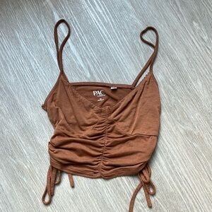 Pacsun Cinched Tie-Up Side Cami (XS, Brown)